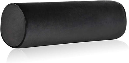 Memory Foam Roll Pillow for Knee/Leg/Neck - Full Moon Bolster/Round Cylinder Pillow for Sleeping on Side or Back - Removable Cooling Cover Length 18" x 6" Diameter (Gray Pink)