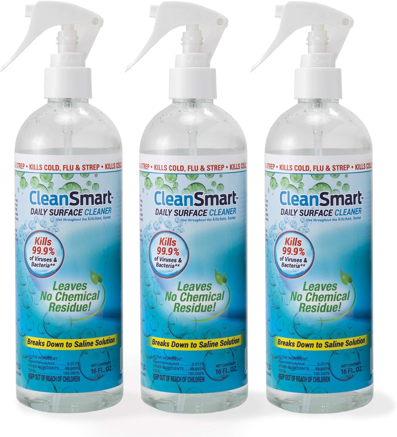 CleanSmart Daily Surface Cleaner and Pet-Safe Disinfectant, Kills 99.9% of Viruses, Bacteria, 23 ounce Bottle (Pack of 2)