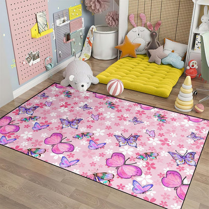 Black Girl Area Rug for Bedroom African Black Girls Floor Rugs for Living Room Playroom Cartoon Art Home Decor Soft Yoga Mats for Women Afro Purple 47" x 31" (2.7 x 3 Feet)