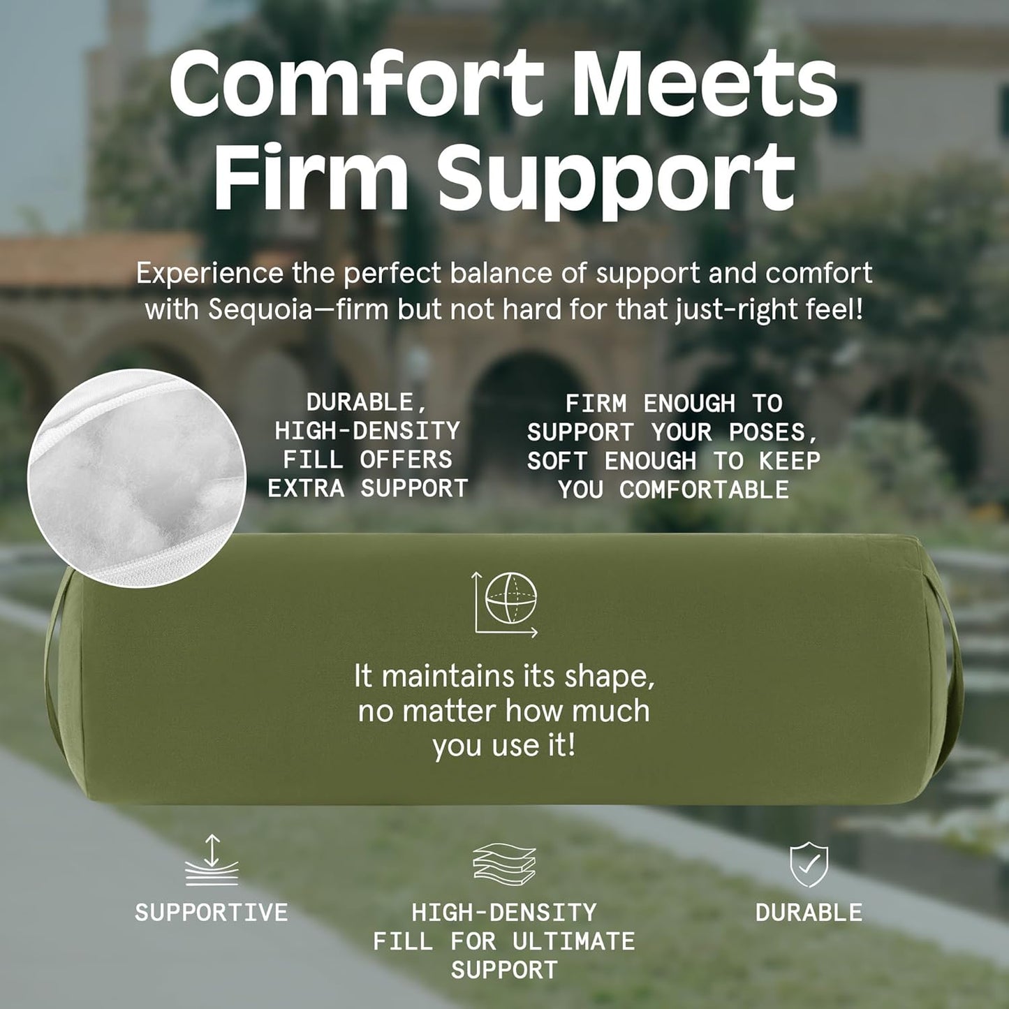 Retrospec Retrospec Sequoia Yoga Bolster Pillow - Meditation Cushion for Yoga Practices - Includes Machine Washable 100% Cotton Cover & Durable Carry Handle