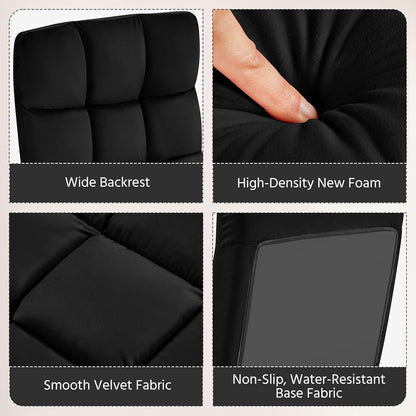 Yaheetech Adjustable Floor Chair with Back Support, Foldable Thick Padded Seat for Meditation&Gaming on Floor, Space Saving Lazy Lounger for Bedroom Dorm, Black