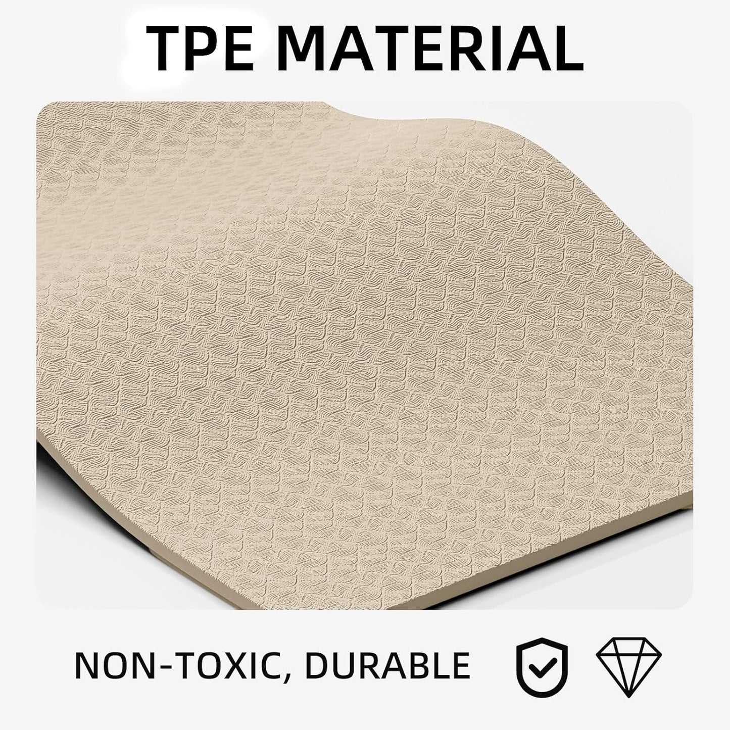 10 mm Yoga Mat 72"x26" TPE Non-Slip Exercise Mat 0.4" Thick, Easy-to-Carry Fitness Mat for Yoga, Pilates & Workout, Professional Mat, Made with Recyclable Material, Durable, Easy to Clean