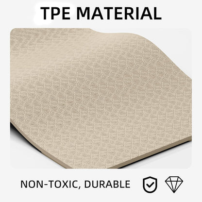 10 mm Yoga Mat 72"x26" TPE Non-Slip Exercise Mat 0.4" Thick, Easy-to-Carry Fitness Mat for Yoga, Pilates & Workout, Professional Mat, Made with Recyclable Material, Durable, Easy to Clean
