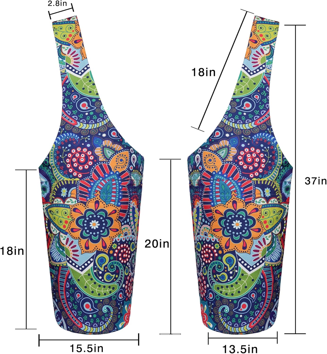 Yoga Mat Bag - Long Tote with Pockets - Holds More Yoga Accessories - Yoga Bag Fit Most Size Mats - Yoga Mat Carrier