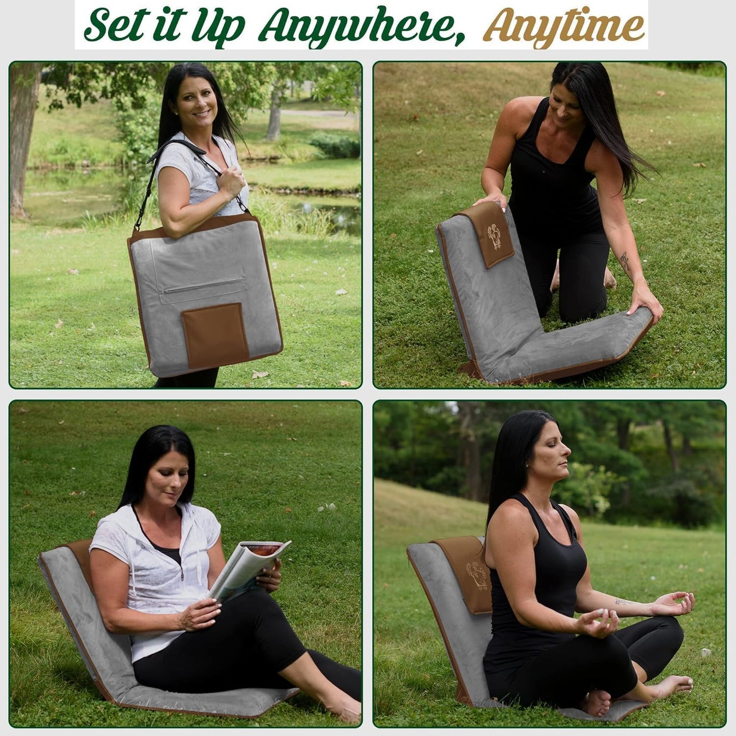 Japanese Meditation Floor Chair with Back Support for Adults - Premium Meditation Chair with Adjustable & Foldable Back for Seating, Yoga & Gaming — Folding Backjack Chairs with Backrest for Adults