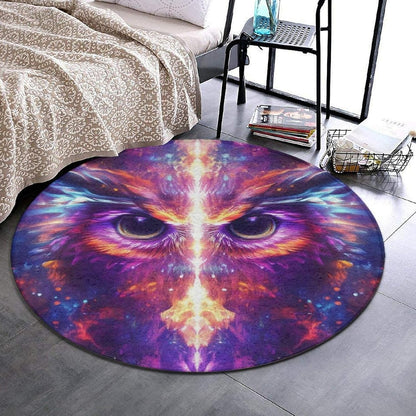 Machine Washable Modern Round Area Rug, Room Sofa Yoga Soft Round Carpet, Home Decor Non Slip Kitchen Office Circle Rug Union Jack Flag UK Mandala Art, 60inch