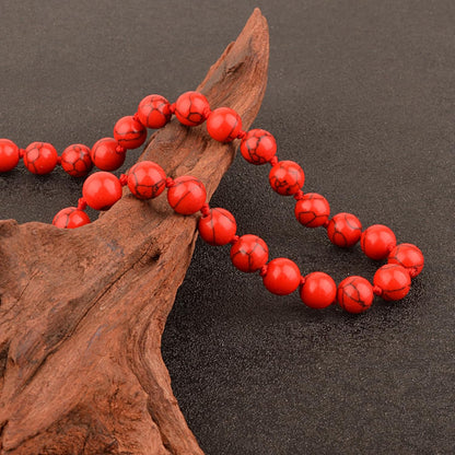 KIKILA Mala Beads 108 Natural Stone GemStones Japamala Yoga Meditation Hand Knotted Beaded Tassel Necklace for Women Men