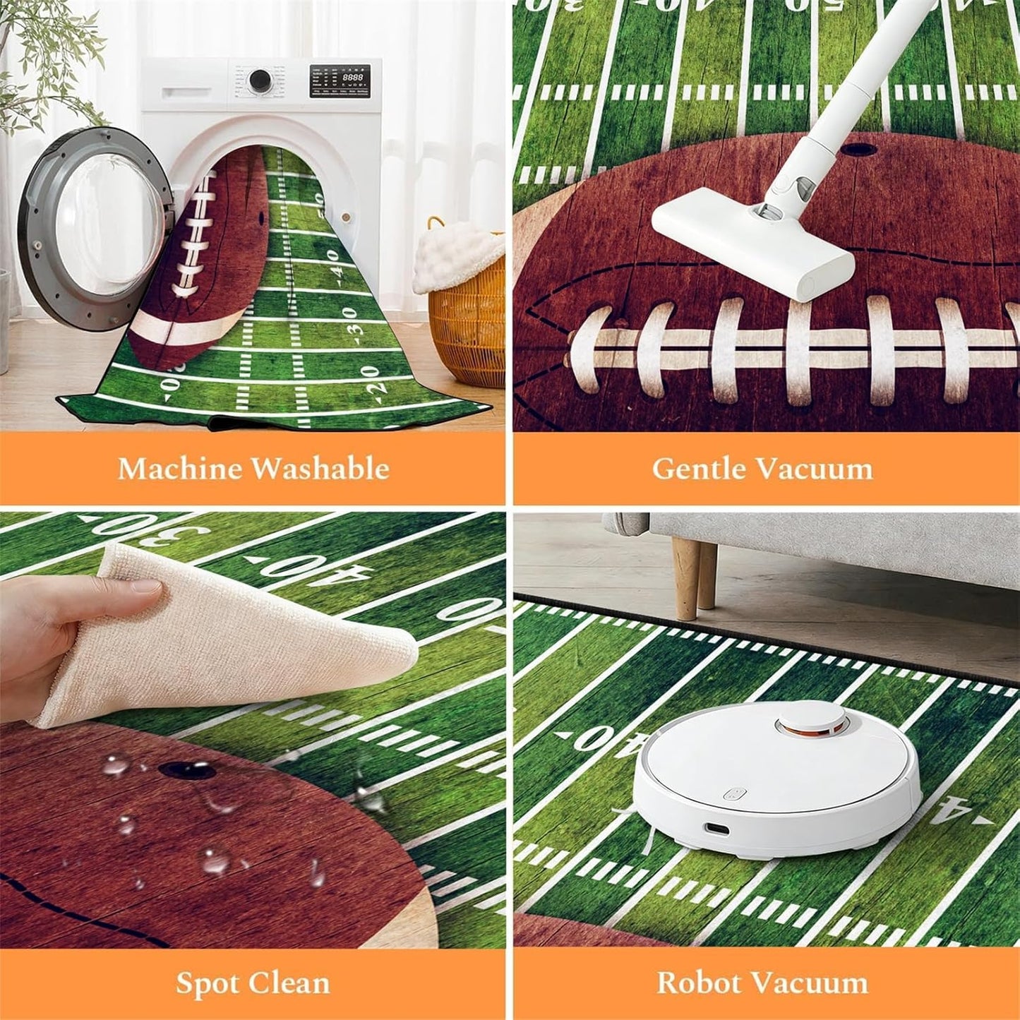Sports Field Area Rug,5x7ft, Soccer Field Chalked Blackboard Football Stadium Board Painted Non-Slip Soft Carpet Floor Mat Indoor Living Room Bedroom Rugs Yoga Mat Home Decor