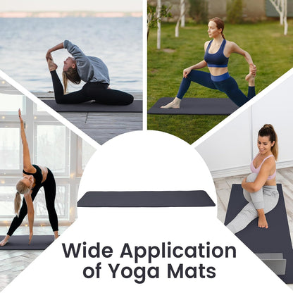 Fitvids Yoga Mat, 1/2-Inch Extra Thick High Density Exercise Mat, Anti-Tear Exercise Yoga Mat with Carrying Strap, Suitable for Various Yoga Exercises