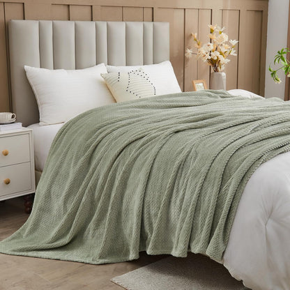 NEWCOSPLAY Super Soft Throw Blanket Light Purple Premium Silky Flannel Fleece Leaves Pattern Lightweight Bed Blanket All Season Use (Light Purple, Throw(50"x60")) - Colors A