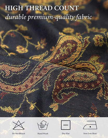 Achillea Reversible Paisley Pashmina Rave Scarf – Exotic Indian Shawls and Wraps for Evening Dresses, Festivals, All Seasons - Colors A