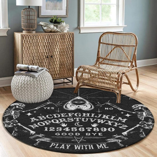 Premium Round Area Rug Modern Throw Rugs Non-Slip Floor Mat Indoor Outdoor Carpet for Living Room Bedroom Laundry Room Decor (36 Inch, Black and White Houndstooth) - Colors A