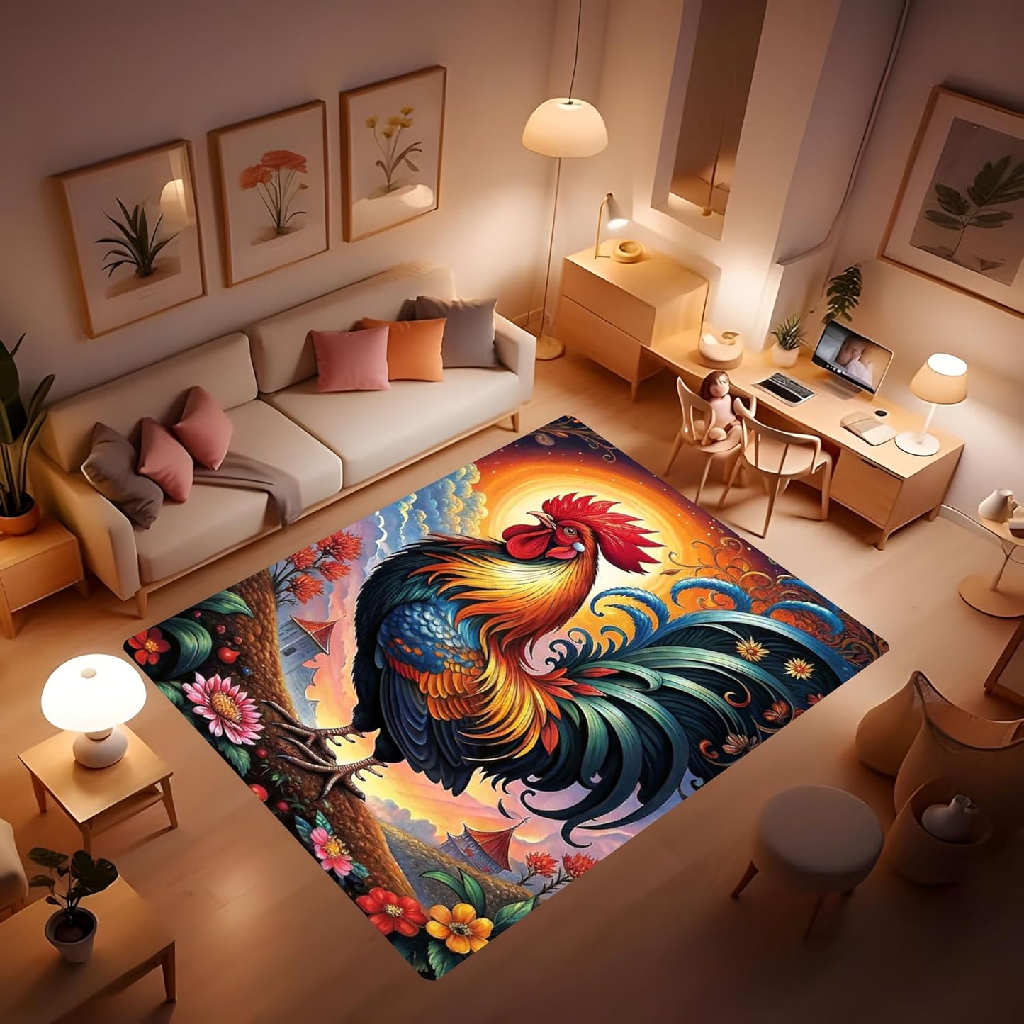 Butterfly Carpet Area Rug - Lovely Butterflies Printed Carpets for Kids Butterfly Theme Living Room Indoor Bedroom Decor Soft Polyester Yoga Mat 2'x3'