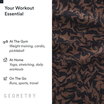 GEOMETRY Gym Towel for Working Out - Compact & Quick Dry, Super Absorbent Microfiber Sweat Towel - Premium Microfiber for Gym - Zig, 16" x 30", 1 Piece
