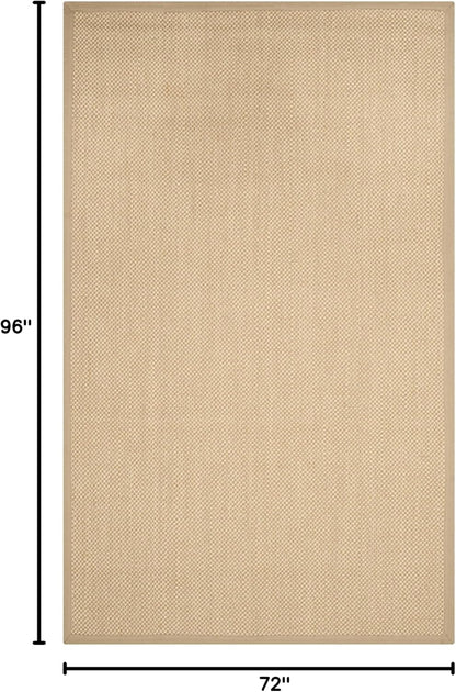 SAFAVIEH Area Rug 11x15 - Natural Fiber Collection - Large - Maize & Linen Color, Sisal, Woven Design with Border (NF141B) - Colors A