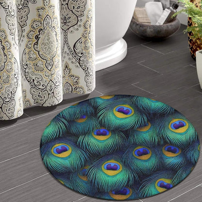 Soft Round Yoga Carpet, Office Chair Decor Round Mat for Carpet and Hardwood Floors Purple Butterfly