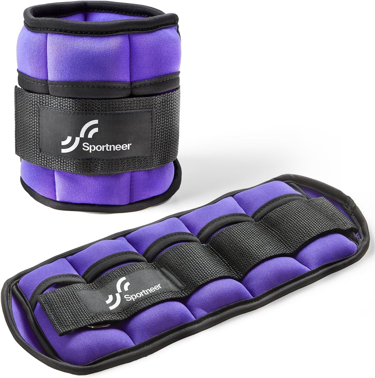 Sportneer Adjustable Ankle Weights Set - 1 Pair (2-10 lbs) Removable Sandbags for Women & Men, Comfortable Neoprene Leg Weights for Walking, Running, Pilates, Yoga, Home Workout & Physical Therapy