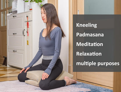 Meditation Cushion,Velvet Meditation Pillow and Zabuton 2-in-1 Portable Design(50 * 70CM). (Dark Gray, Service H：9cm)