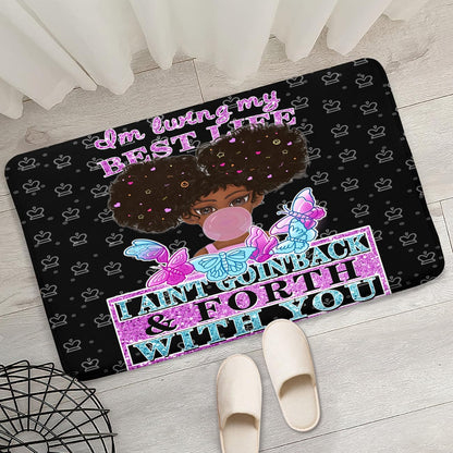 Black Girl Area Rug for Bedroom African Black Girls Floor Rugs for Living Room Playroom Cartoon Art Home Decor Soft Yoga Mats for Women Afro Purple 47" x 31" (2.7 x 3 Feet)