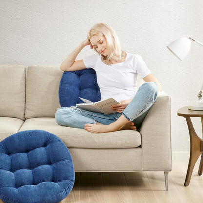 Meditation Floor Pillow Set of 2, Round Large Pillows Seating for Adults, Tufted Corduroy Cushion for Living Room Tatami, Beige 22 Inch