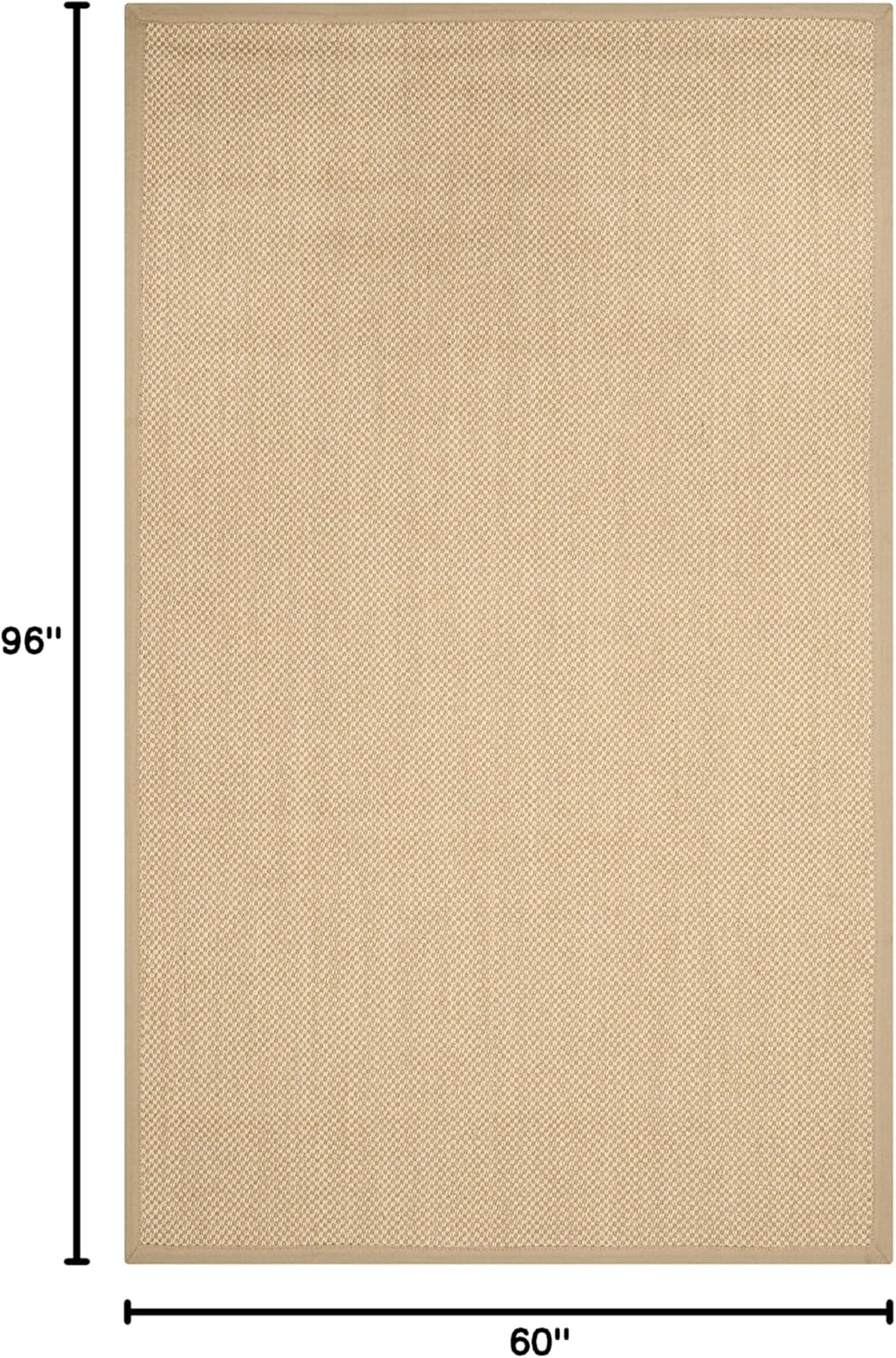 SAFAVIEH Area Rug 11x15 - Natural Fiber Collection - Large - Maize & Linen Color, Sisal, Woven Design with Border (NF141B) - Colors A