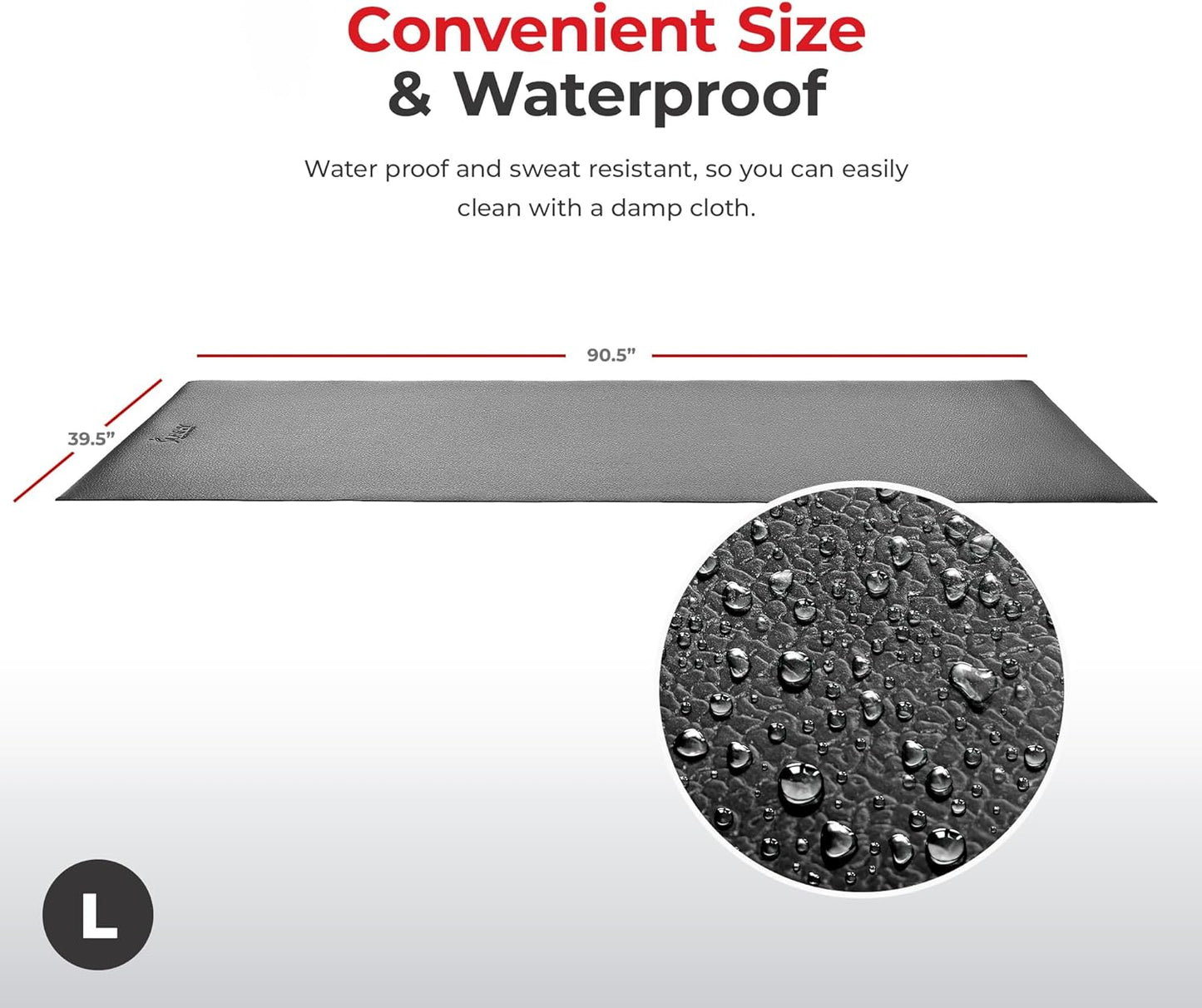 Sunny Health & Fitness Equipment Mat – Multiple Size Options – Non-Slip Floor Protection Pad for Treadmill, Bike, Elliptical, Yoga or Standing Desk and other Exercise Equipment