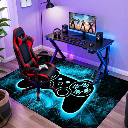 Video Game Rug - Gaming Themed Rug Gamepad Controller Area Rugs for Bedroom Gaming Carpet for Boys Game Carpet for Playrooms Bedroom Doormat Yoga Mats