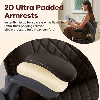 AreShark Cross Legged Office Chair,ADHD Criss Cross Desk Chair with Wheels & Stretchable Rotating Footrest,Height Adjustable Wide Yoga Kneeling Meditation Chair with Flip-up Armrests Back Support