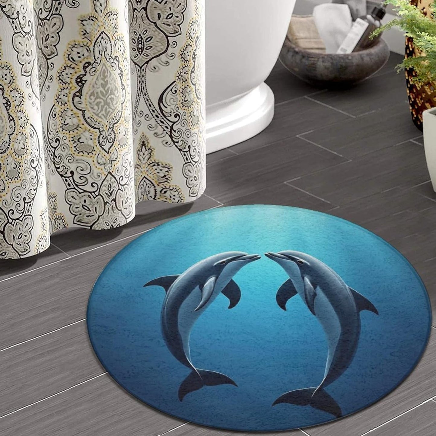 Soft Round Yoga Carpet, Office Chair Decor Round Mat for Carpet and Hardwood Floors Purple Butterfly