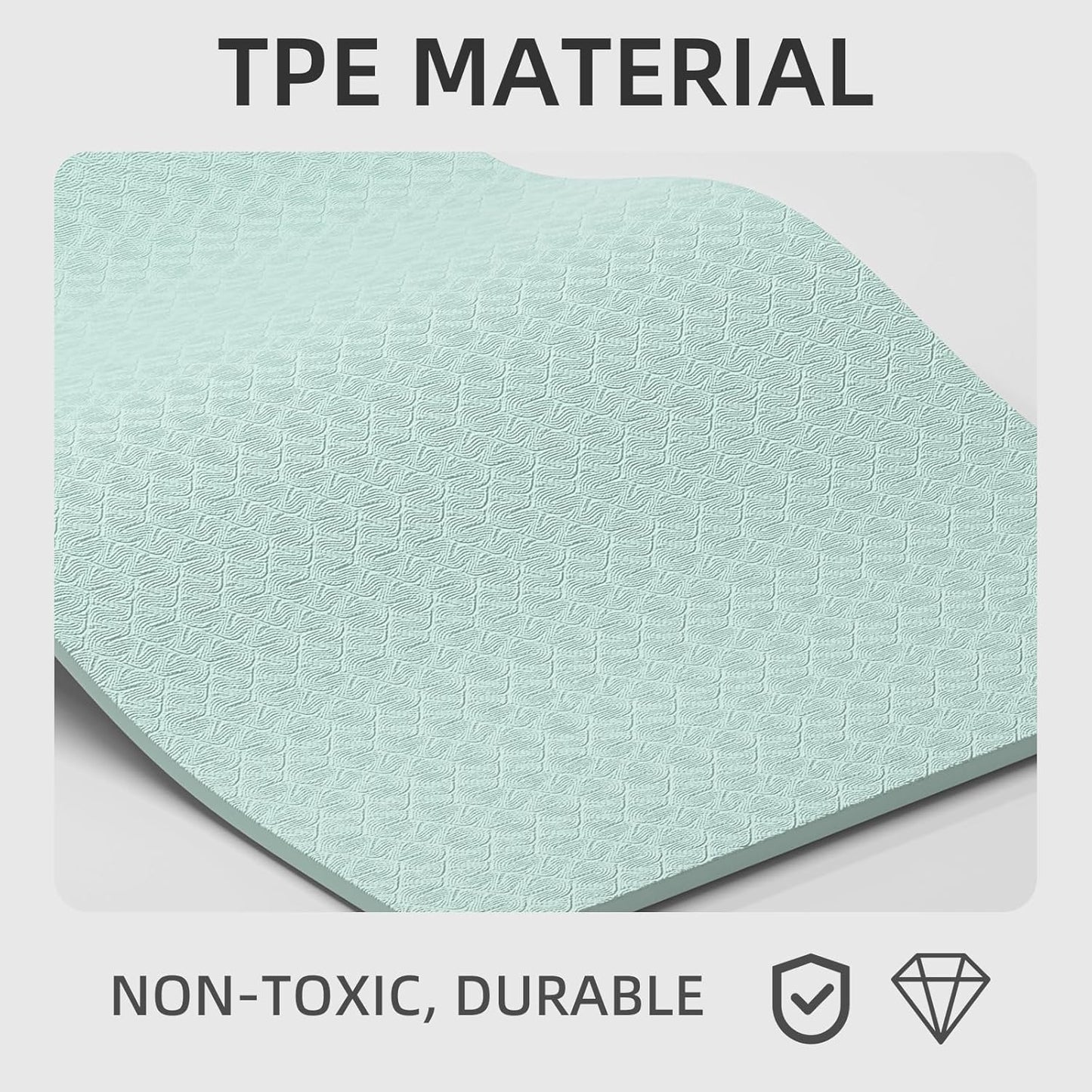 10 mm Yoga Mat 72"x26" TPE Non-Slip Exercise Mat 0.4" Thick, Easy-to-Carry Fitness Mat for Yoga, Pilates & Workout, Professional Mat, Made with Recyclable Material, Durable, Easy to Clean