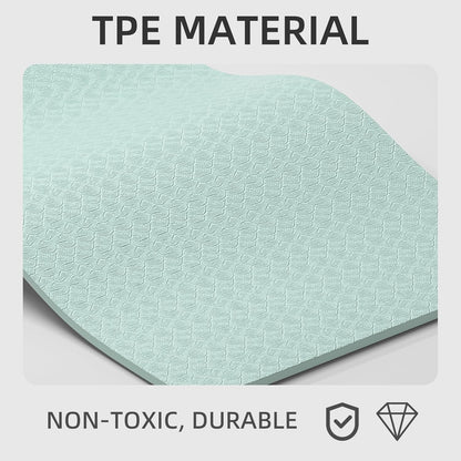 10 mm Yoga Mat 72"x26" TPE Non-Slip Exercise Mat 0.4" Thick, Easy-to-Carry Fitness Mat for Yoga, Pilates & Workout, Professional Mat, Made with Recyclable Material, Durable, Easy to Clean