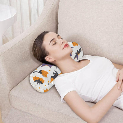 c Neck Roll Pillow Bolster Round Health Memory Foam Long Cervical Cylinder Pillows with Removable Washable Cover for Body Bed Legs Back Yoga - Colors A