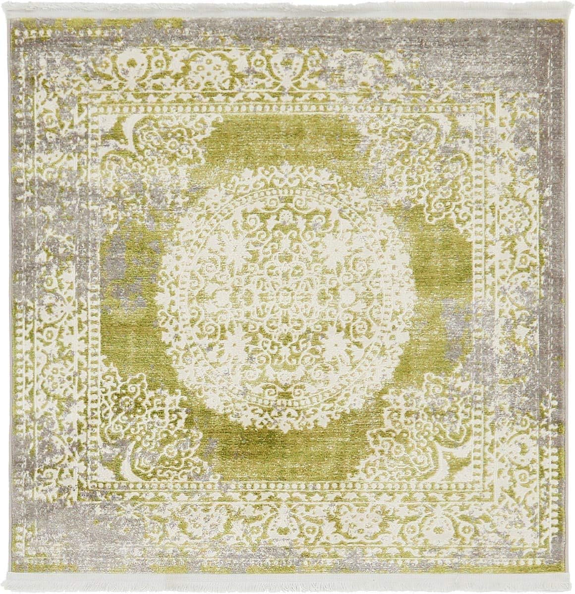 Unique Loom New Classical Collection Area Rug - Olwen (4'Round, Purple/ Gray)