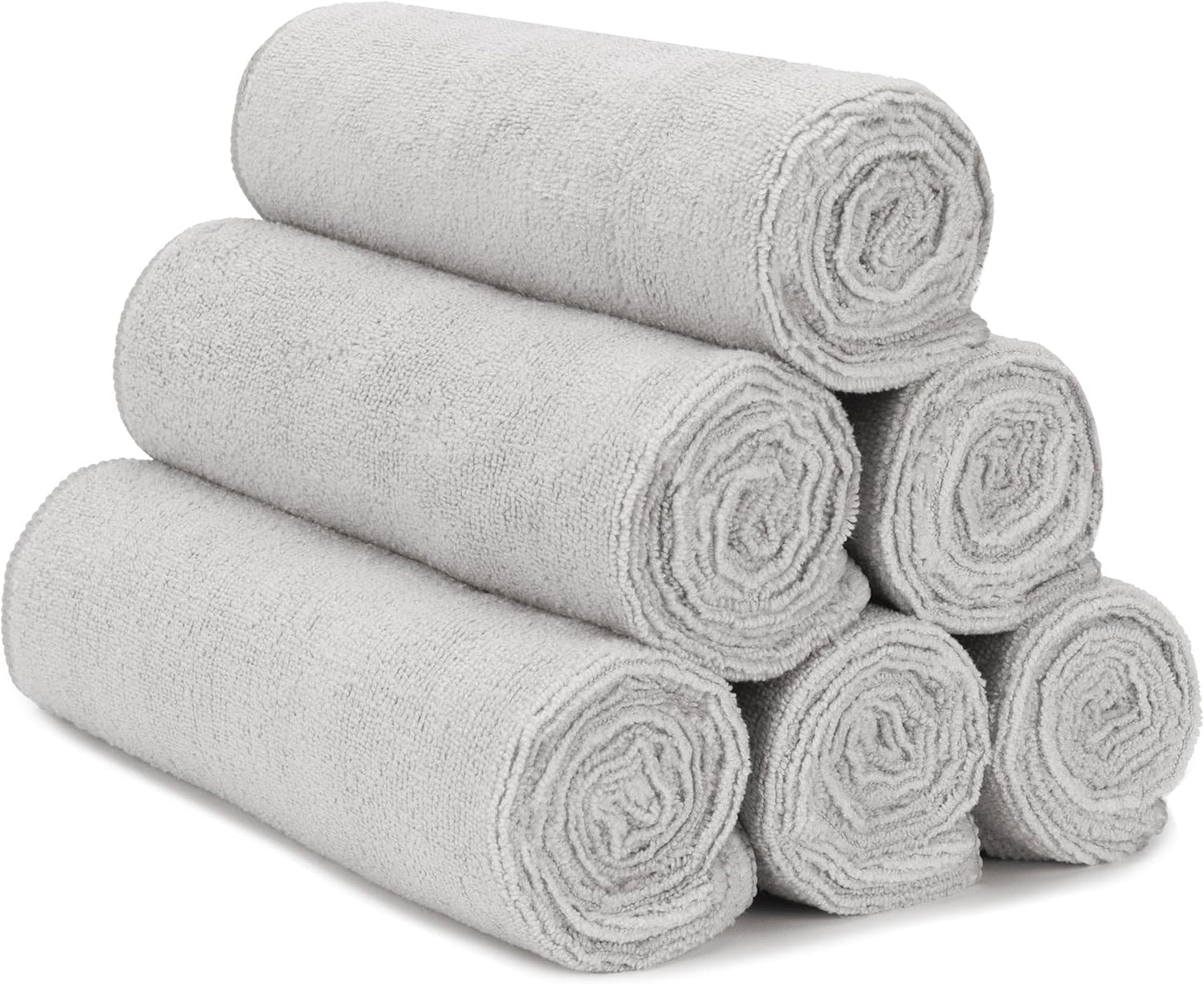 S&T INC. Microfiber Gym Towels, Yoga Towel for Home and Gym Bag, 16 Inch x 27 Inch, 6 Pack