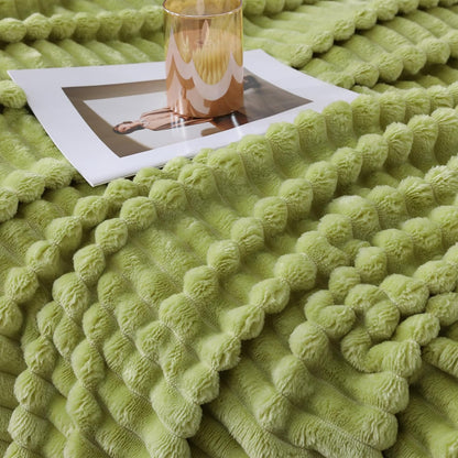 Khaki Throw Blanket for Couch Sofa 50x60 inches Striped Fleece Blankets Room Home Decor Lightweight Plush Soft Cozy Gifts for Women Mom Girls