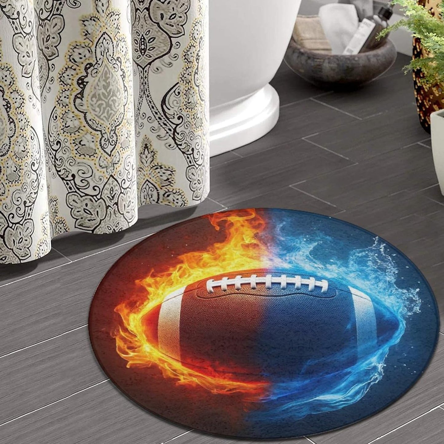 Large Home Decor Mat, Soft Round Yoga Carpet, Non Slip Machine Washable Home Office Circle Rug Gothic Witchy Sun Moon Mushroom Moth