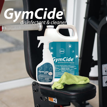 GymCide Disinfectant, Cleaner, and Deodorizer for Gyms, Sports Equipment, and Fitness Centers Bundle (1 Concentrated Gallon and 2-32 Ounce Bottles)