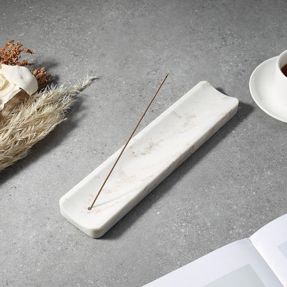Koville Marble Incense Holder, Incense Holder for Sticks, Incense Sticks Holder Ash Catcher for Meditation Yoga SPA, Natural Stone Incense Burner, Home Table Decor (Green)