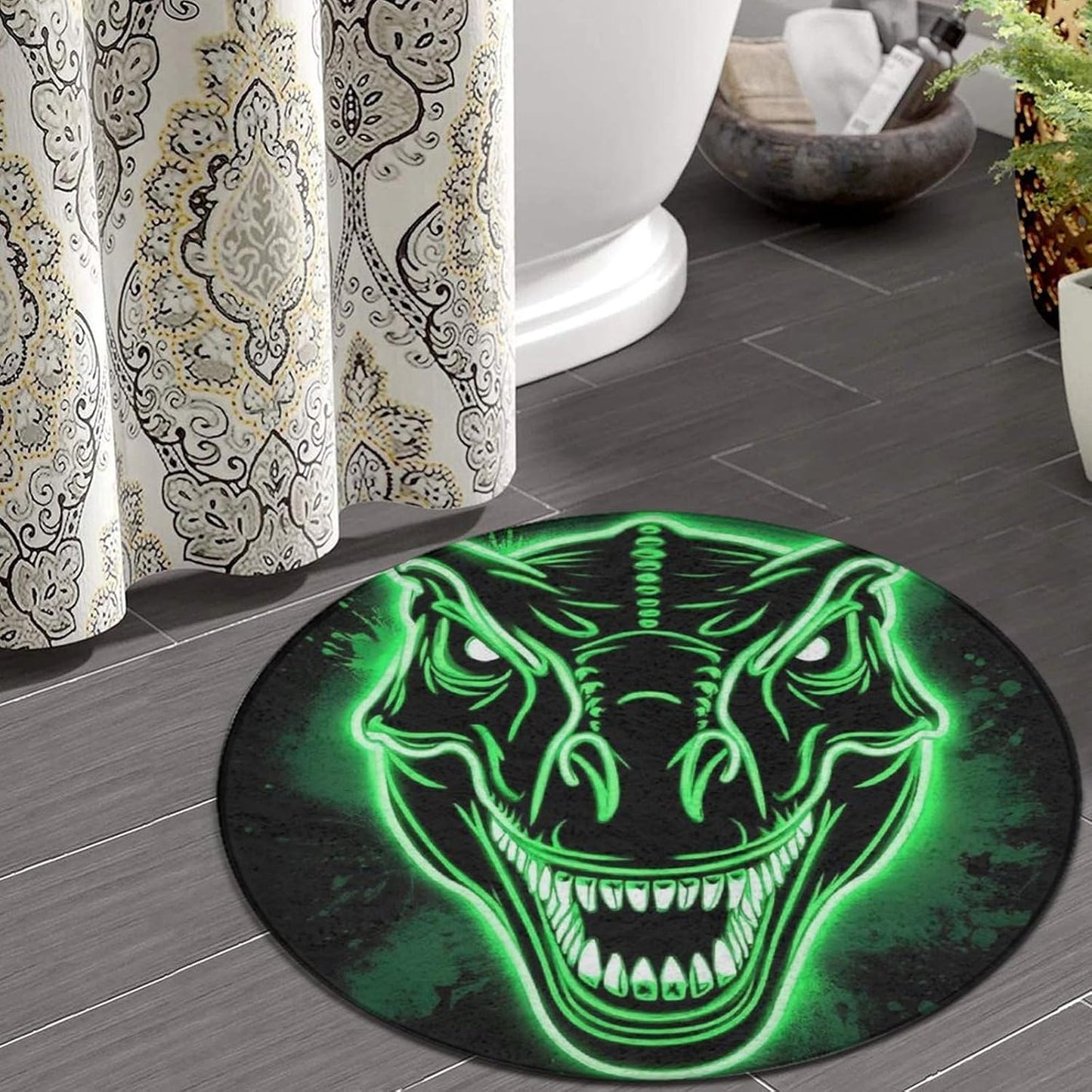Large Home Decor Mat, Soft Round Yoga Carpet, Non Slip Machine Washable Home Office Circle Rug Gothic Witchy Sun Moon Mushroom Moth