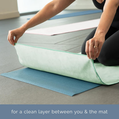 S&T INC. Yoga Mat Towel, Quick Dry Towel, Soft and Absorbent for Gym, Pilates, and Hot Yoga Mat, 1 Pack, 26.5 inches x 72 inches, Microfiber, Blue