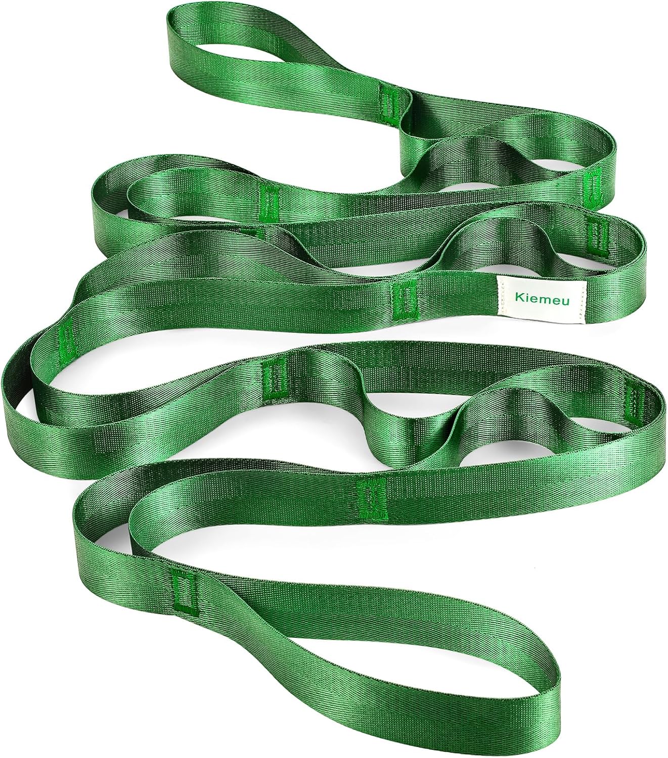 Stretch Strap With Loops For Physical Therapy, Yoga Straps For Stretching With Loops, Non-elastic Leg Straps For Knee Rehab, 8 ft Long x 1.2 inch Wide