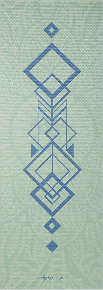 Gaiam Print Yoga Mat, Non Slip Exercise & Fitness Mat for All Types of Yoga, Pilates & Floor Exercises