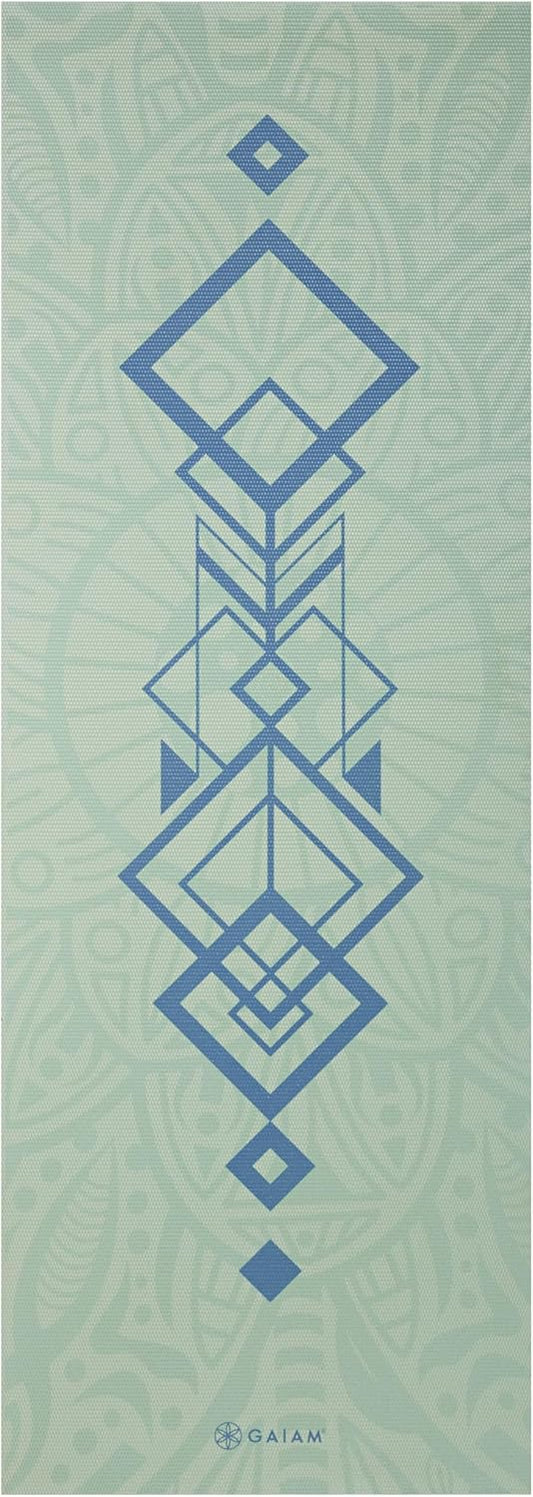 Gaiam Print Yoga Mat, Non Slip Exercise & Fitness Mat for All Types of Yoga, Pilates & Floor Exercises