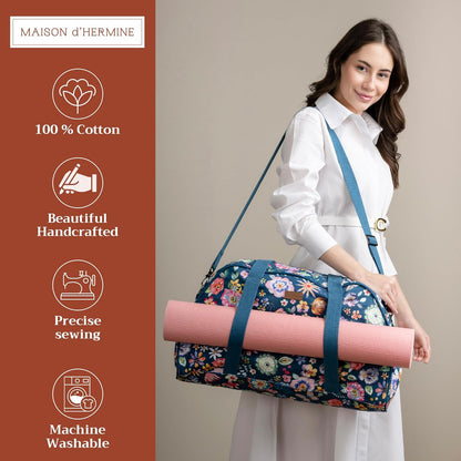 Maison d' Hermine Yoga Mat bag, Cylindrical bag for Woman&Men, yoga mat Bag &Adjustable shoulder straps Yoga Mat Carrier Bag with Drawstring Water Bottle Pocket and zipper pocket Easter Gifts