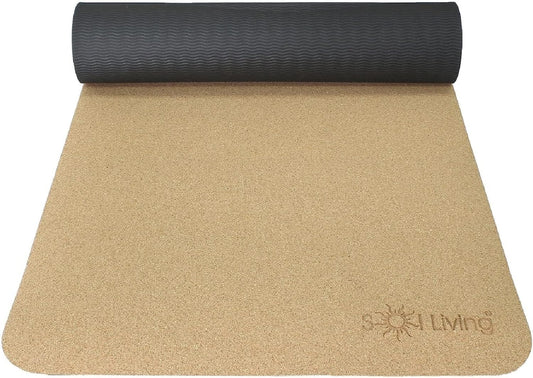 Sol Living Travel Yoga Mat - Natural Tree Rubber for Extra Grip - Non-Slip, Foldable, Eco-Friendly - Perfect for On-the-Go Yoga, Pilates, Fitness, Meditation - 24" x 72", Green