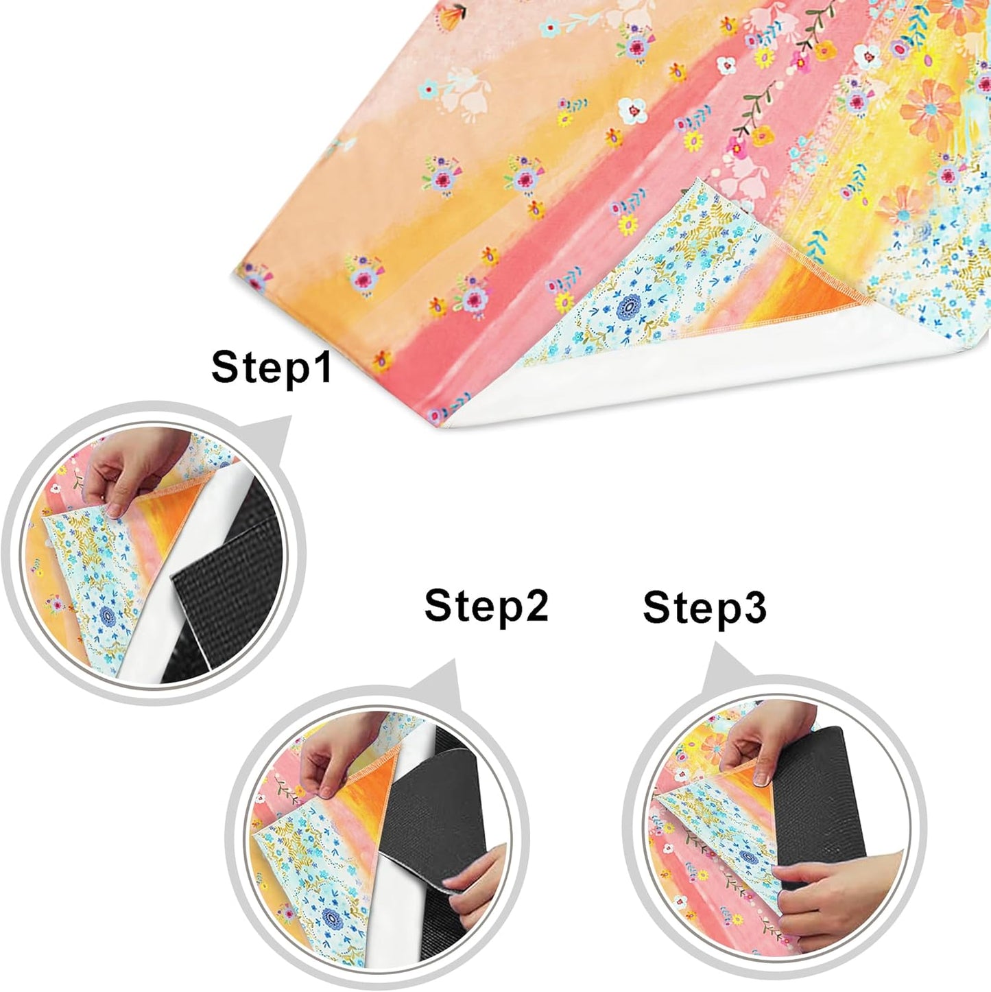 Yoga Mat Towel with Corner Pockets - Microfiber Yoga Towels for Hot Yoga Non Slip Moisture Wicking Sweat Absorbent, Tree of Life Yoga Towel Easy for Travel, Use in Hot Yoga,Bikram,Pilates and Fitness