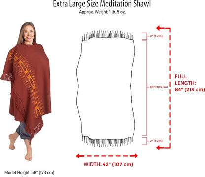 Meditation Shawl or Blanket, Exotic Shawl/Wrap, Oversize Scarf or Stole. Unisex