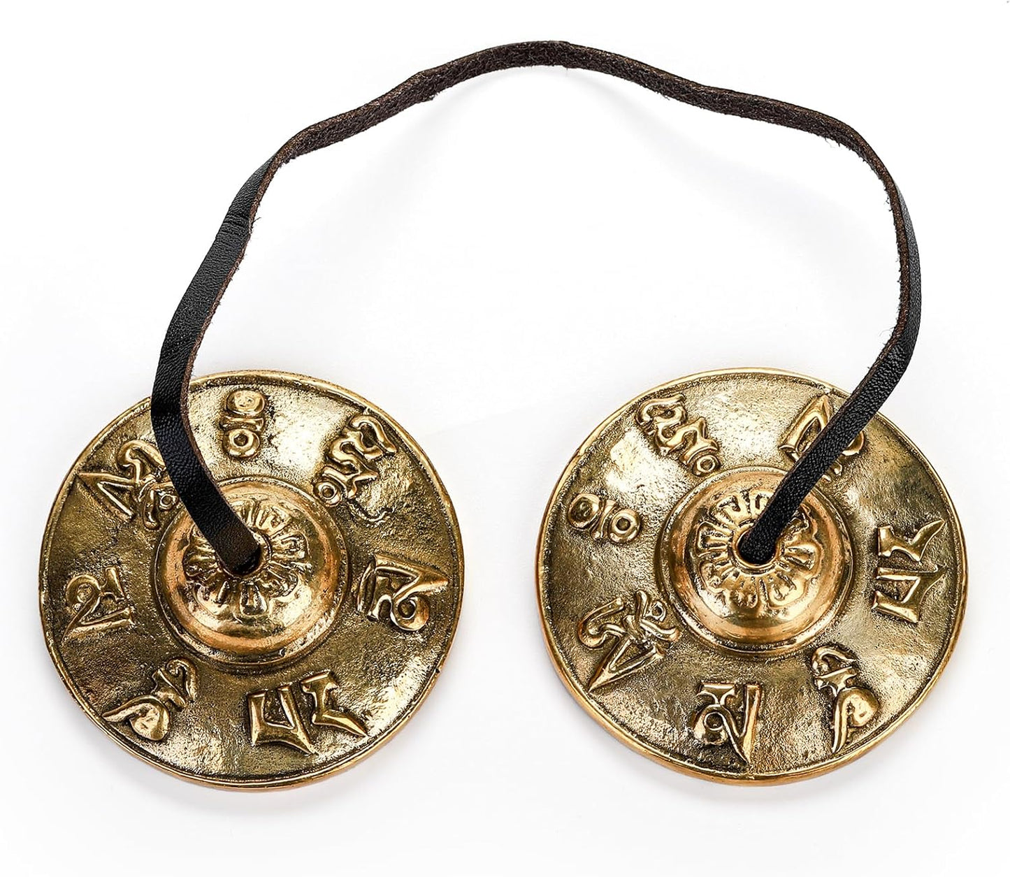 Foraineam Tingsha Cymbals Meditation Chime Bells, 2.5 Inch Brass Tibetan Tingsha Bells Relaxation Musical Instruments for Mindfulness, Chakra Healing, Stress Relief, Sound Awakening, Yoga Meditation