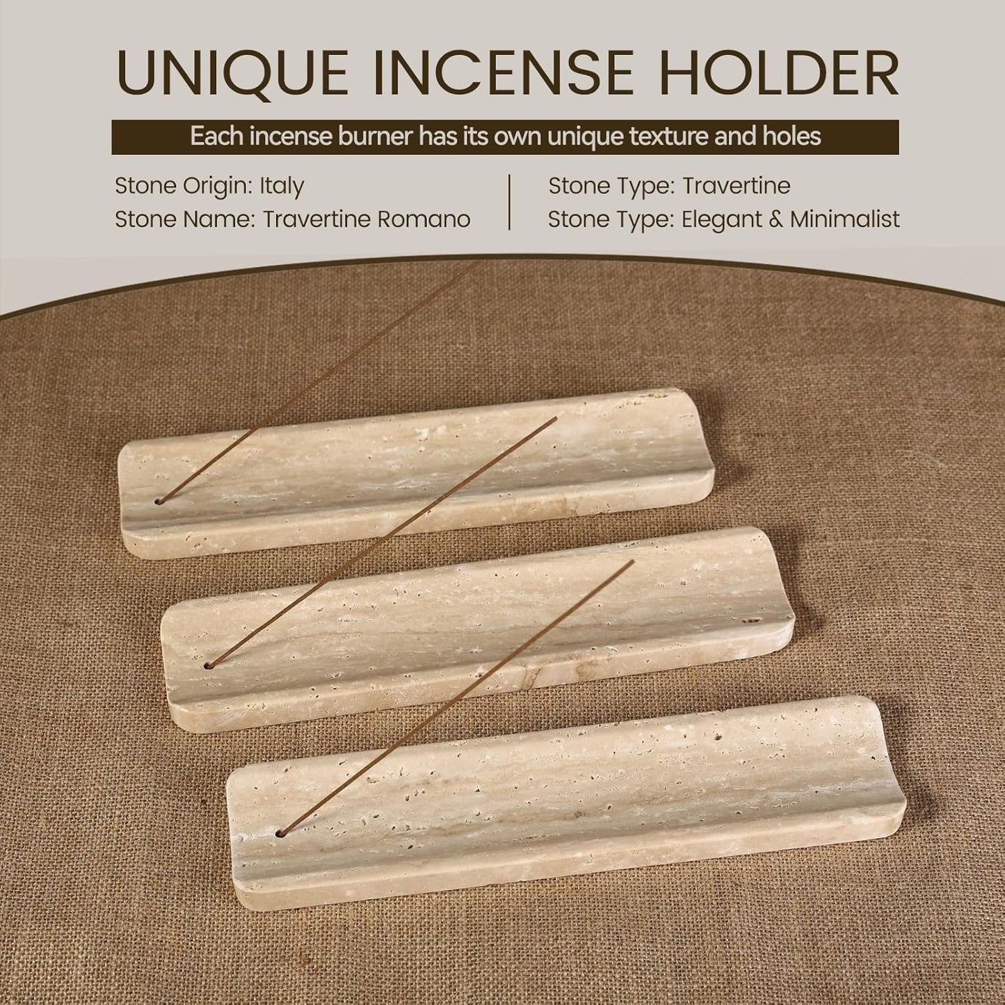 Koville Marble Incense Holder, Incense Holder for Sticks, Incense Sticks Holder Ash Catcher for Meditation Yoga SPA, Natural Stone Incense Burner, Home Table Decor (Green)