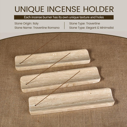 Koville Marble Incense Holder, Incense Holder for Sticks, Incense Sticks Holder Ash Catcher for Meditation Yoga SPA, Natural Stone Incense Burner, Home Table Decor (Green)
